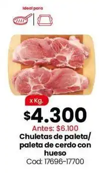 Coto Ideal - chuletas de paleta/paleta de cerdo con hueso cod: 17696-17700 oferta