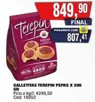 Maxiconsumo Terepin - galletitas pepas x 200 gr oferta