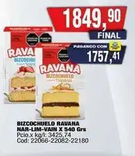 Maxiconsumo Ravana - bizcochuelo ravana nar-lim-vain x 540 grs oferta