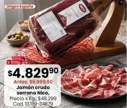 Coto Origen - jamón crudo serrano oferta