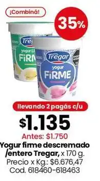 Coto Tregar - yogur firme descremado /entero oferta