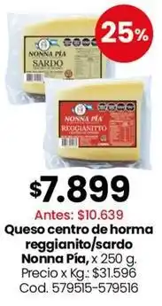 Coto Sardo - queso centro de horma reggianito/sardo oferta