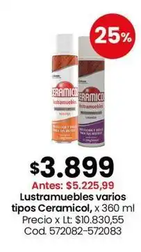 Coto Ceramicol - lustramuebles varios tipos, x 360 ml oferta