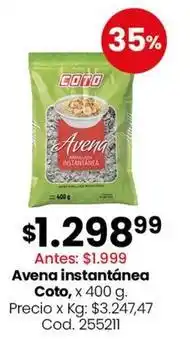 Coto Coto - avena instantánea oferta