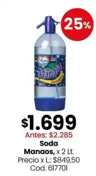 Coto Manaos - soda , x 2 lt oferta