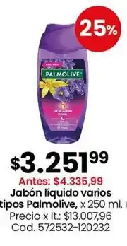 Coto Palmolive - jabón líquido varios tipos oferta