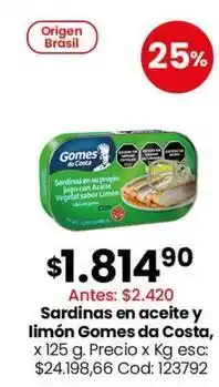 Coto Gomes da costa - sardinas en aceite y lim uevo oferta