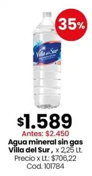 Coto Villa del sur - agua mineral sin gas oferta