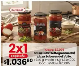 Coto Sabores del valle - salsa lista filetto/pomarola/pizza oferta