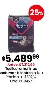 Coto Nosotras - toallas femeninas nocturnas oferta