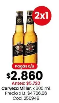 Coto Miller - cerveza x 600 ml oferta