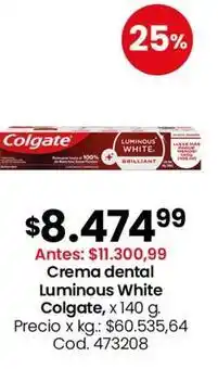 Coto Colgate - crema dental luminous white oferta