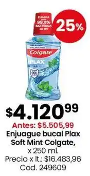 Coto Colgate - enjuague bucal plax soft mint oferta