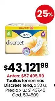 Coto Tena - toallas femeninas discreet, x 30 u oferta