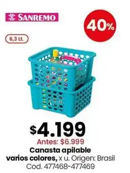 Coto Origen - canasta apilable varios colores oferta