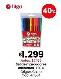 Coto Origen - set de marcadores escolares oferta