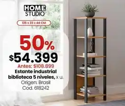 Coto Origen - estante industrial biblioteca 5 niveles, x u. cod. 618242 oferta