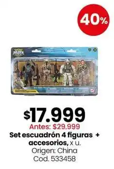 Coto Origen - set escuadrón 4 figuras + accesorios, x u oferta