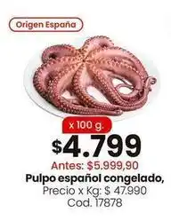Origen - pulpo español congelado