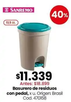 Coto Origen - basurero de residuos con pedal oferta