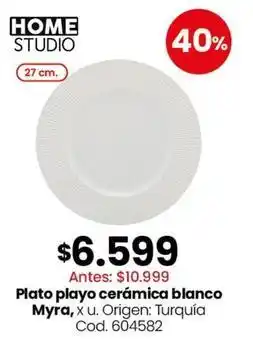 Coto Origen - plato playo cerámica blanco myra, x u. cod. 604582 oferta