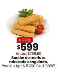 Coto Bastón de merluza rebozado congelado, cod. 30881 oferta