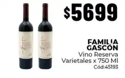 Diarco Familia gascón vino reserva varietales oferta