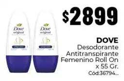 Diarco Dove desodorante antitranspirante femenino roll on oferta