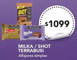 Nini Mayorista Milka / Shot Terrabusi Alfajores simples oferta