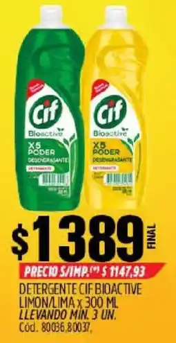 Supermercados Yaguar Cif detergente bioactive oferta