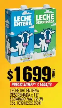 Supermercados Yaguar Leche uat entera descremada oferta