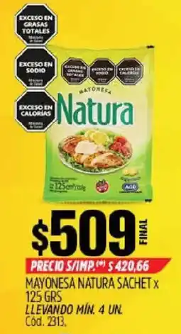 Supermercados Yaguar Natura mayonesa oferta
