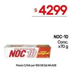 Nini Mayorista Noc 10 crema dental concentrada sabor original oferta