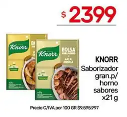 Nini Mayorista Knorr saborizador gran.p/ horno sabores oferta