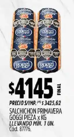 Supermercados Yaguar Goggi salchichon primavera oferta