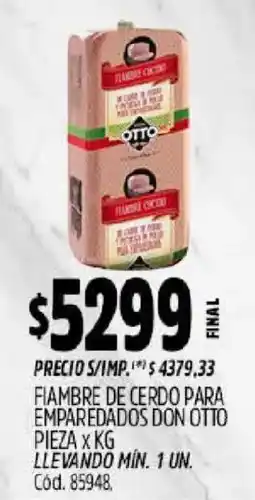 Supermercados Yaguar Don otto fiambre de cerdo para emparedados oferta