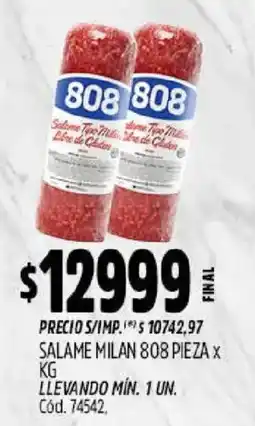 Supermercados Yaguar Salame milan 808 oferta