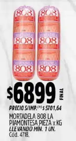 Supermercados Yaguar Mortadela 808 la piamontesa oferta