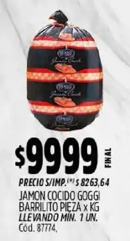 Supermercados Yaguar Jamon cocido goggi oferta