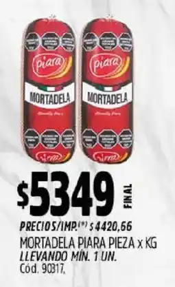 Supermercados Yaguar Piara mortadela oferta