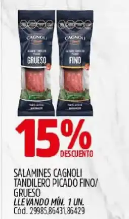 Supermercados Yaguar Cagnoli salamines tandilero picado fino/grueso oferta
