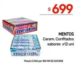 Nini Mayorista Mentos caram. confitados sabores oferta