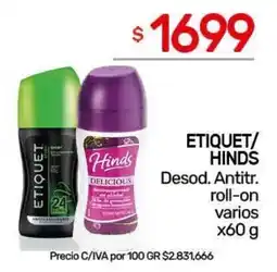 Nini Mayorista Etiquet/ Hinds desod. antitr. roll-on varios oferta
