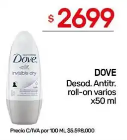Nini Mayorista Dove desodorante antitranspirante roll-on varios oferta