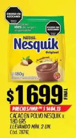 Supermercados Yaguar Nesquik cacao en polvo oferta