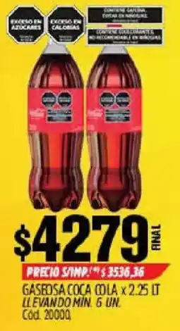 Supermercados Yaguar Coca cola gaseosa oferta