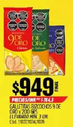 Supermercados Yaguar 9 de oro galletitas bizcochos oferta