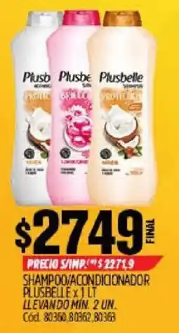 Supermercados Yaguar Plusbelle shampoo/condicionador oferta
