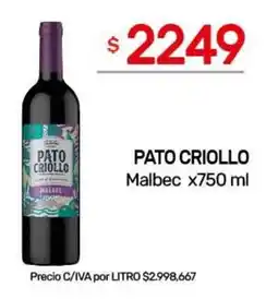 Nini Mayorista Pato criollo malbec oferta