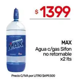 Nini Mayorista Max agua c/gas sifon oferta